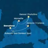 Spain, Corsica (France), Italy, France