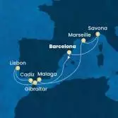 Spain, Gibraltar, Portugal, France, Italy
