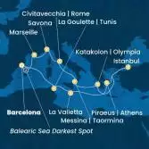 Spain, France, Italy, Greece, Turkey, Malta, Tunisia