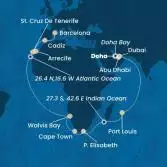 United Arab Emirates, Mauritius, South Africa, Namibia, Canary Islands, Spain