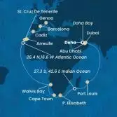 United Arab Emirates, Mauritius, South Africa, Namibia, Canary Islands, Spain, Italy