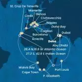 United Arab Emirates, Mauritius, South Africa, Namibia, Canary Islands, Spain, Italy, France