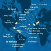 Dominican Republic, Antilles, Virgin Islands, Bahamas, Florida (USA), United States, The Azores, Portugal, Spain, France, Italy