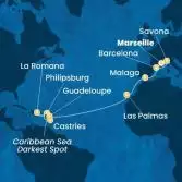 France, Italy, Spain, Canary Islands, Antilles, Dominican Republic