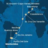Uruguay, Argentina, Brazil, Cape Verde, Canary Islands, Morocco, Spain