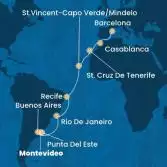 Uruguay, Argentina, Brazil, Cape Verde, Canary Islands, Morocco, Spain