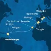 Antilles, Canary Islands, Morocco, Spain, France