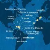 Antilles, Virgin Islands, Canary Islands, Morocco, Spain, France