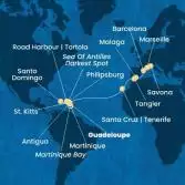 Antilles, Virgin Islands, Canary Islands, Morocco, Spain, France, Italy