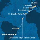 Brazil, Cape Verde, Canary Islands, Morocco, Spain, France, Italy