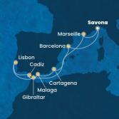 Italy, France, Spain, Gibraltar, Portugal