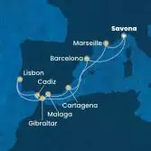 Italy, France, Spain, Gibraltar, Portugal