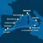 Italy, Tunisia, Morocco, Spain, France