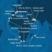 Italy, France, Spain, Canary Islands, Namibia, South Africa, Mauritius, Oman, United Arab Emirates