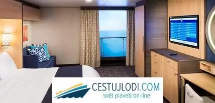 Velká vnitřní kajuta s virtuálním výhledem s balkónem určená i pro osoby se zdravotním postižením